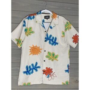 Malibu By Drill Clothing Co Shirt Mens M Hawaiian Tropical Button Up